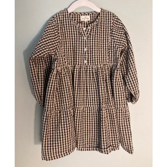 Konges Slojd Other - Kanges Sløjd Gingham Dress Adorable Brown & Cream Check Sz 5-6 Y Cottagecore